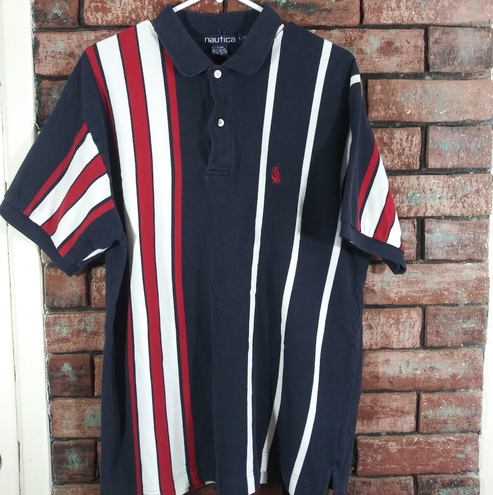 Vintage Nautica Striped Button Down Shirt